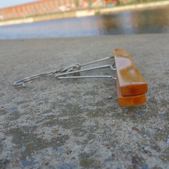 Vintage Fratelli Reguitti Brev No. 432106 32 Made in Italy Wood Pants Hanger - Picture 11 of 13